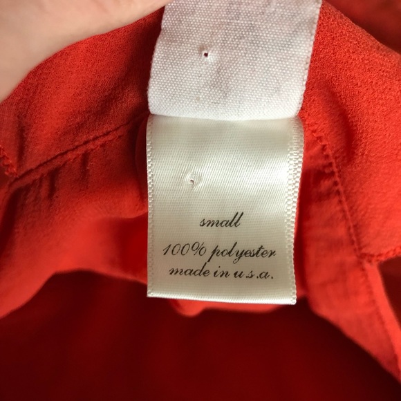 Francesca's Orange Ruffle Racerback Sheer Tank Top - Picture 4 of 5